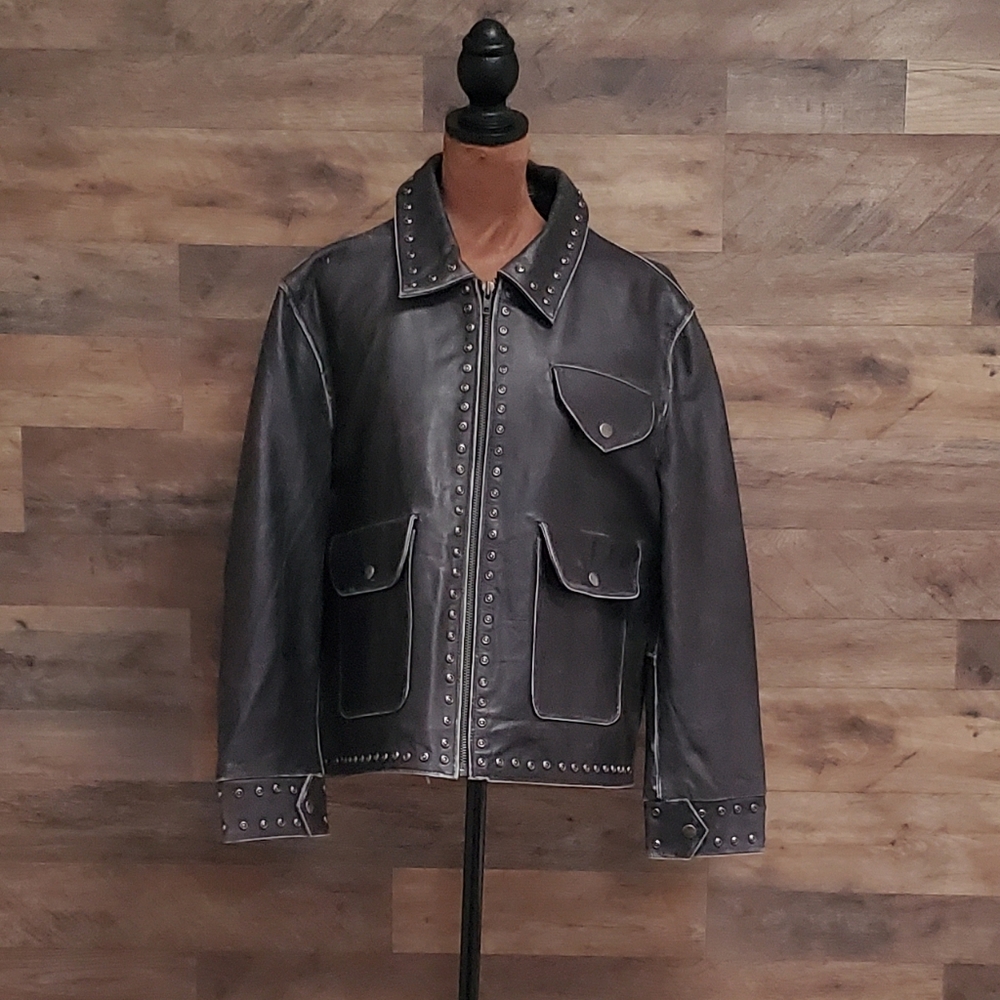 Nwt Found Black Leather Moto Jacket BRAND NEW WITH TAGS - Picture 7 of 9